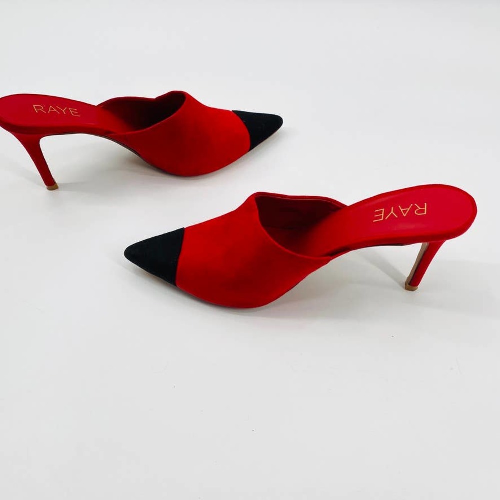 Raye Red Black Colorblock Phoebe Suede Slip On Mu… - image 6